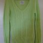 JUSTICE SWEATER Cable Knit Light Green Slight Shimmer Girl's Size 18 V-Neck NWT