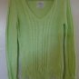 JUSTICE SWEATER Cable Knit Light Green Slight Shimmer Girl's Size 18 V-Neck NWT