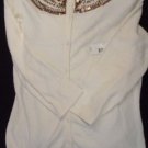 WOMEN'S CARDIGAN Sweater IVORY COPPER BEADS Size Small Lightweight MSRP $48 NWT