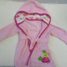 BABY GIRL BATHROBE ROBE Pink Turtles Hooded 0-9 Month Terrycloth Little Splasher