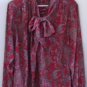 WOMEN'S BUTTON DOWN BLOUSE 20 Career Brick Blue Beige ALFRED DUNNER Long Sleeves
