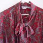 WOMEN'S BUTTON DOWN BLOUSE 20 Career Brick Blue Beige ALFRED DUNNER Long Sleeves