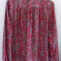 WOMEN'S BUTTON DOWN BLOUSE 20 Career Brick Blue Beige ALFRED DUNNER Long Sleeves