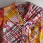 Women's Button Down Blouse Shirt HANG TEN Small Yellow Orange Red White Cotton