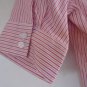 Women's Button Down Blouse Red Salmon White Stripes Small NY & CO Work Career