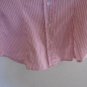 Women's Button Down Blouse Red Salmon White Stripes Small NY & CO Work Career