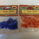 BUGLE BEADS FOR YOUR CRAFTS EMBROIDERY JEWELRY MAKING RED AND BLUE 4 MM 2 PACKS