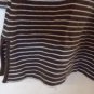 ANN TAYLOR LOFT  Hooded Top Brown White Stripe Medium V-Neck Ties Slits on Sides