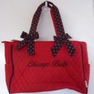 BELVAH RETIRED DIAPER BAG W Changing Pad Red Black Embroidered Chicago Bulls NWT