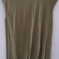 ANN TAYLOR LOFT BLOUSE Top Brownish Green Size Small Ruffle Elastic Sleeveless