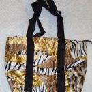 ANIMAL PRINT LUNCH BAG Zebra Leopard White Gold Insulated Ships From USA  NWOT
