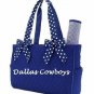DALLAS COWBOYS Embroidered Diaper Bag Blue White Changing Pad Quilted Baby NWT