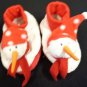 BABY GIRL BOY UNISEX SNOWMAN SLIPPERS WHITE RED INFANT LARGE CHRISTMAS HOLIDAY W