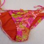 BIKINI BOTTOMS Bright Cheerful Orange Pink White Medium Women Teen Floral NWT
