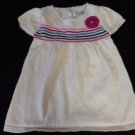 BABY GIRL KNIT DRESS FALL 6 MONTH IVORY PLUM PINK MAUVE GENUINEBABY SHORT SLEEVE