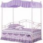 CANOPY BED COVER TOPPER Twin Princess Lilac White Floral Ruffles Shabby Chic