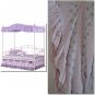 CANOPY BED COVER TOPPER Twin Princess Lilac White Floral Ruffles Shabby Chic