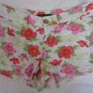 GIRl TEEN'S SHORTS OFF WHITE PINKS GREEN SUMMER CLEARANCE FLORAL CHEERFUL SIZE 0