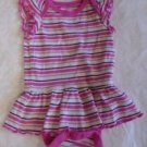 BABY GIRL DRESS Attached Panties One Piece Pink Stripes 0-3 Months Sleeveless