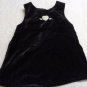 BABY GIRL WINTER DRESS JUMPER BLACK FAUX VELVET 9 MONTHS HOLIDAY CROCHET HEART