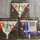 COCKTAIL PARTY NAPKINS IT'S PARTY TIME ADULT BLACK RED BLUE BEVERAGE 48 TOTAL