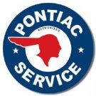 Pontiac Service Logo  - New Round Metal Sign