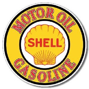 Vintage Shell Gas & Oil Logo - New Round Metal Sign