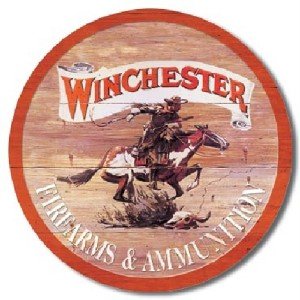 Winchester Express Firearms and ammo - Round Metal Sign