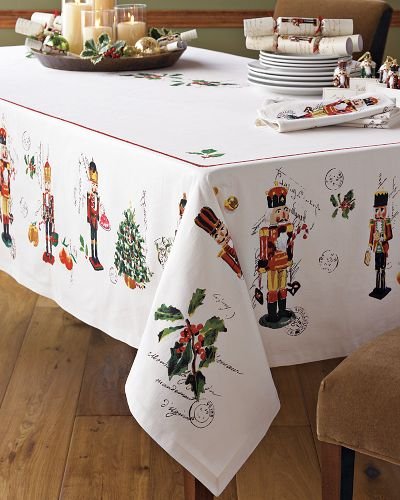 Williams Sonoma Nutcracker Marc Lacaze Hand Screened Art Tablecloth 70 X 108 Christmas New