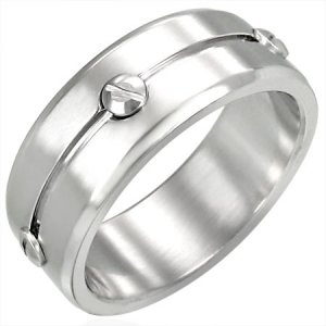 Designer Inspired Stainless Steel Ring - Size 9