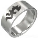 TRIBAL FLAME Stainless Steel Ring - Size 9
