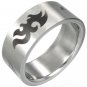 TRIBAL FLAME Stainless Steel Ring - Size 9