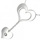 HEARTS Stainless Steel CZ Pendant