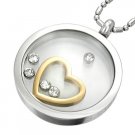 GP Glass HEART Pendant with CZ's