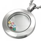 Glass Pane Pendant with color CZ's