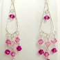 Crystal Sterling Silver Earrings ~ PRETTY IN PINK ~