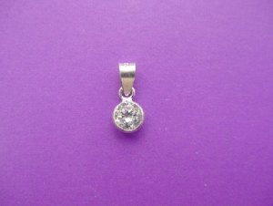 DAINTY CRYSTAL Sterling Silver Pendant + FREE CHAIN