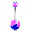U.V. Acrylic & Surgical Steel Belly Ring - POOLSIDE FANTASY