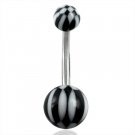 U.V. Acrylic & Surgical Steel Belly Ring - BRIGETTE