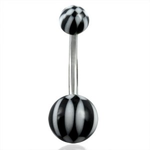 U.V. Acrylic & Surgical Steel Belly Ring - BRIGETTE