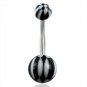 U.V. Acrylic & Surgical Steel Belly Ring - BRIGETTE
