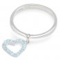 Topaz Sterling Silver Heart Charm Ring - size 5