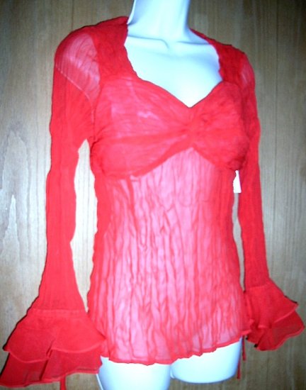 Red Clubbing Top L/S Sz M