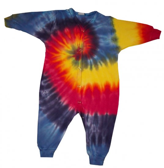 Custom Tie Dye Baby Hippie One Piece Union Suit Newborn Infant Toddler