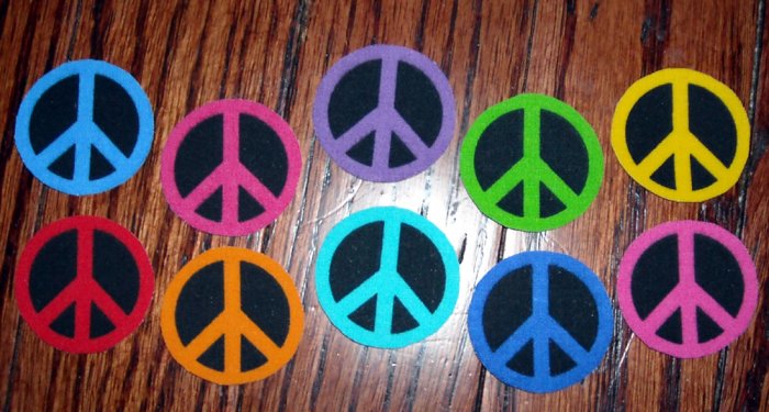 USA Flag Peace Sign Embroidered Iron / Sew On Patch United