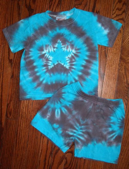 Custom Tie Dye Baby Hippie 2PC Short Sleeve T-Shirt Shorts Newborn Infant Cotton
