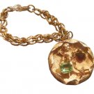 Coro in Script 1950s Large Charm Birthstone Bracelet