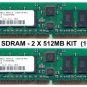 2 X 512MB PC3200 400MHZ DDR RAM KIT 184pin (1GB total)