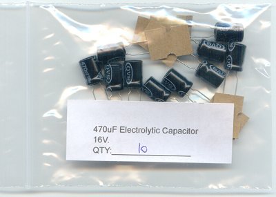 10pcs - 470uF Electrolytic Capacitor 16V 470 MF 470mf
