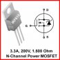 15pcs - IRF610 N-Channel MOSFET 200V 3.3A (IRF 610)